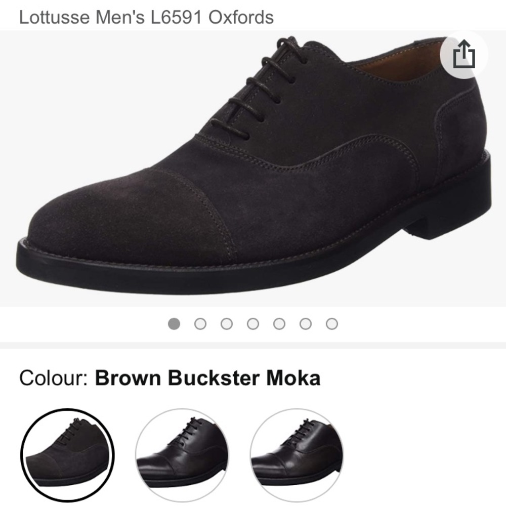 Lotusse Brown suede oxfords.